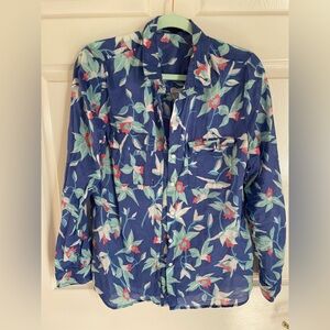 GAP Floral Button Down Shirt - Blue and Red